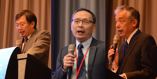 Welcoming addresses by Dr. Ian Chan, Chairman of Supervisory Board, TSIA (left); Jay Chiang, Asia Pacific Executive Director, GSA (center); Shuichi Inoue, Chairman, ISSM Executive Committee (right).